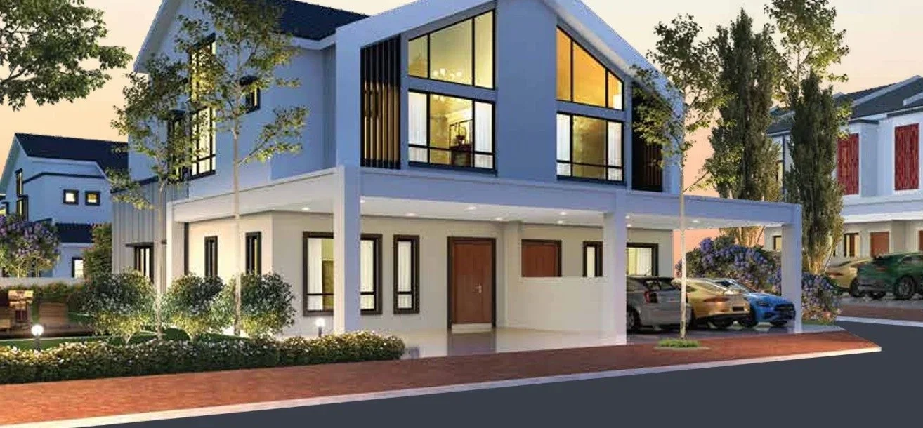 Pulai Height Double Storey Semi-Detached official facade render, 35 by 80 feet, Botani Ipoh